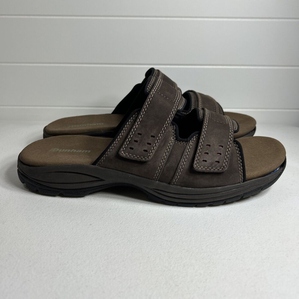 Dunham Men's Sandals Size 12 6E Newport Dark Brown Slides CH0485 Shoes